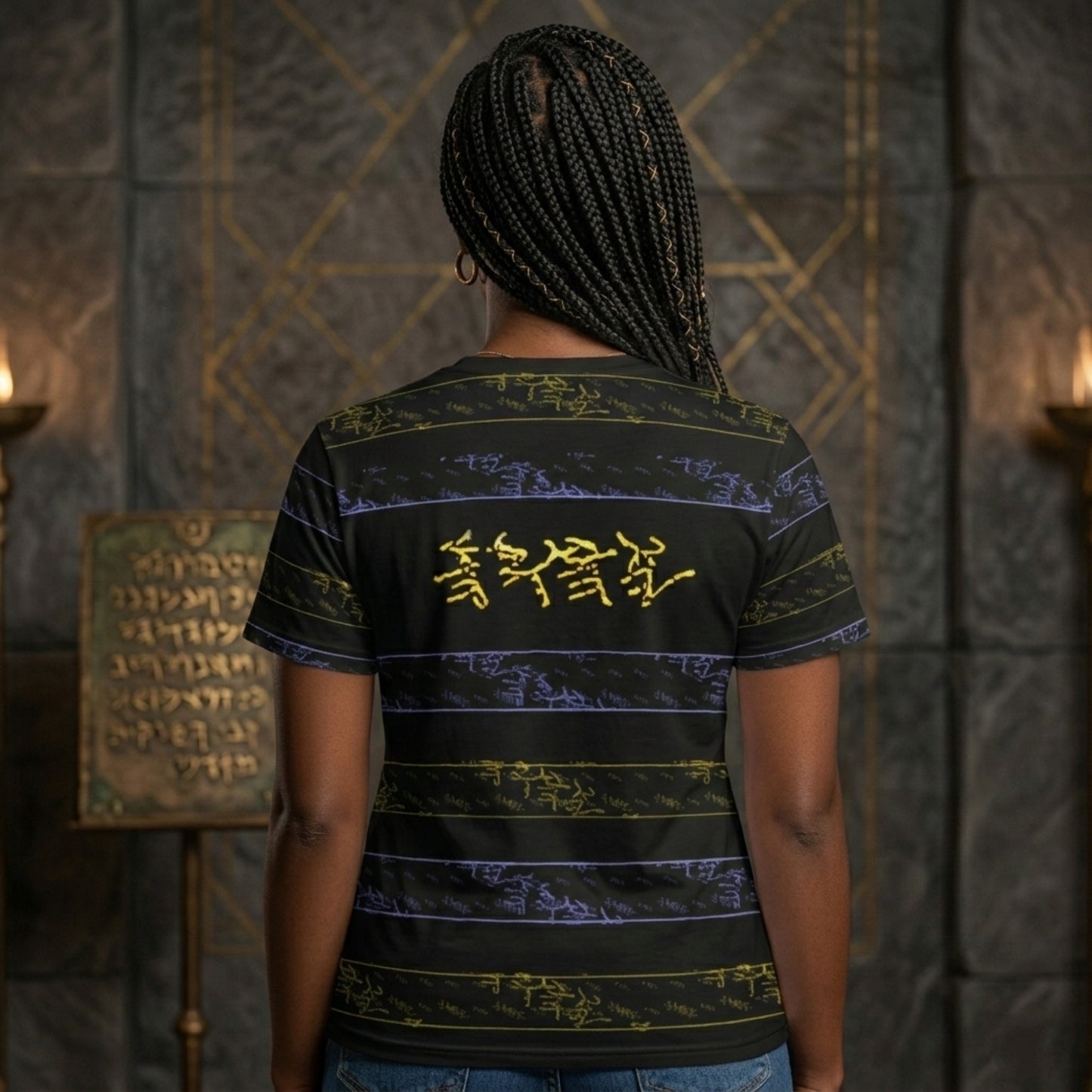 Yahuah: Name Above All Names (01-02) Striped Purple+Blue | Unisex Tee