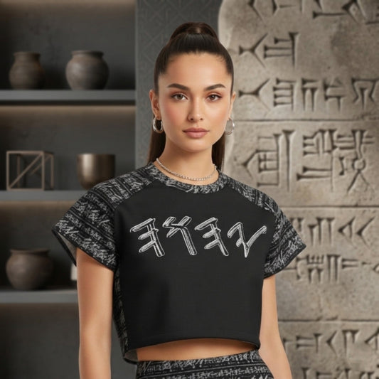 Paleo-Synthesis (01-02): Sterling Silver Yahuah | Raglan Crop Top