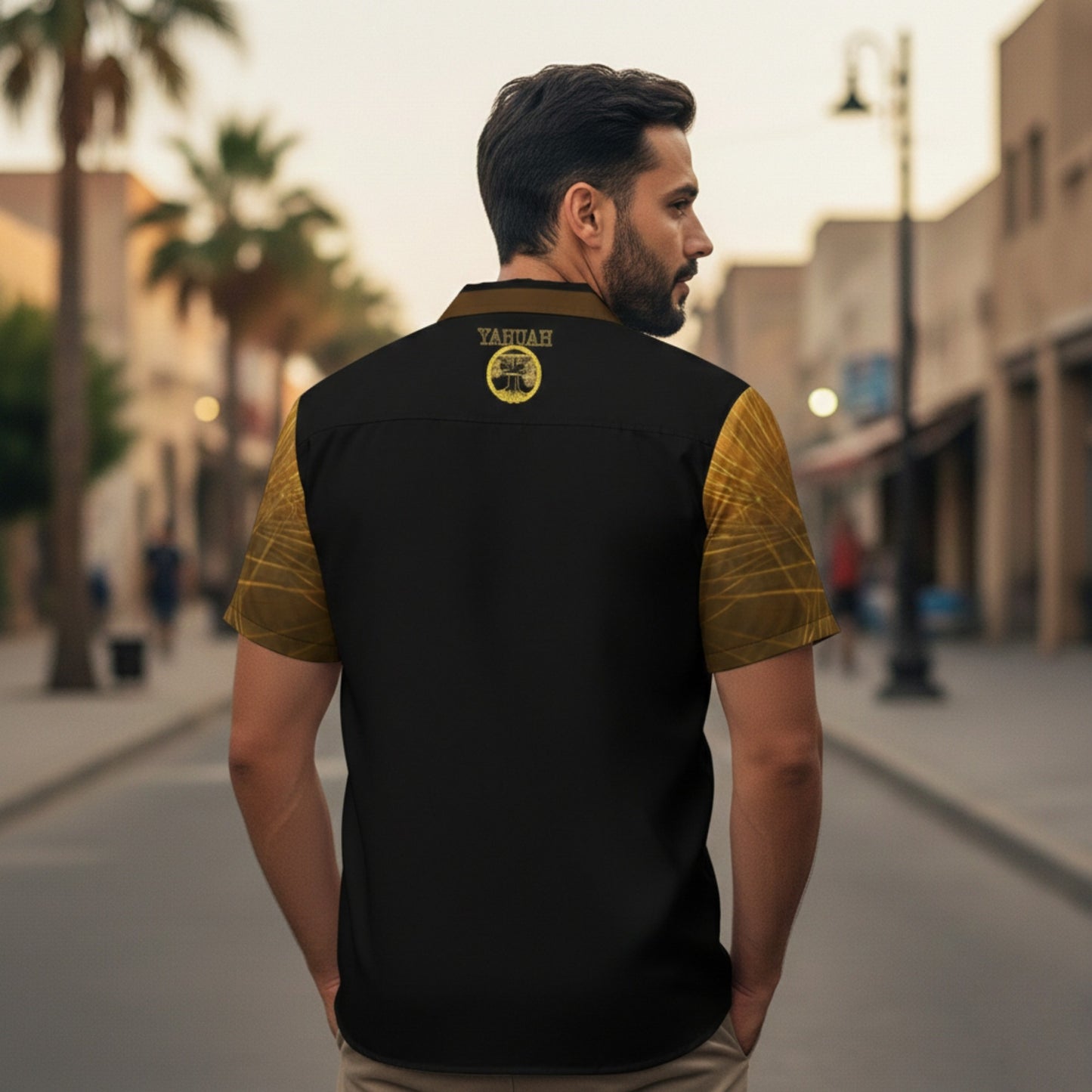 Yahuah: Tree of Life (02-02) - The Firmament Radiance | Unisex Camp Collar Shirt