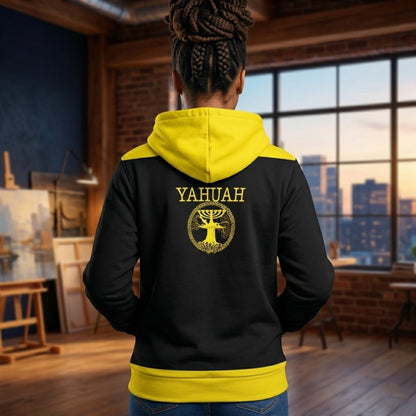 Yahuah-Tree of Life 02-01 Sudadera con capucha unisex de microfibra con cremallera completa 