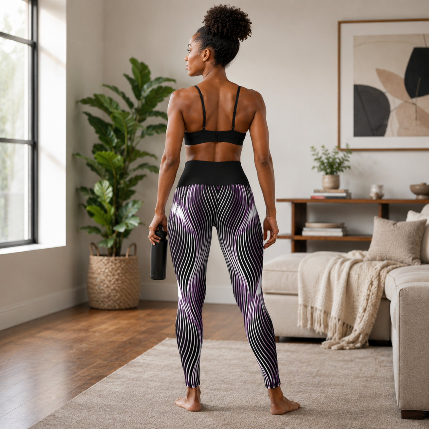 Orot (The Lights) Series: OR ARGAMAN | Royal Light (Purple) High-Rise Leggings with Pockets