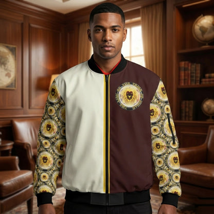 Yahusha: The Lion of Judah (03) | Men's Insulated Twill Bomber Jacket