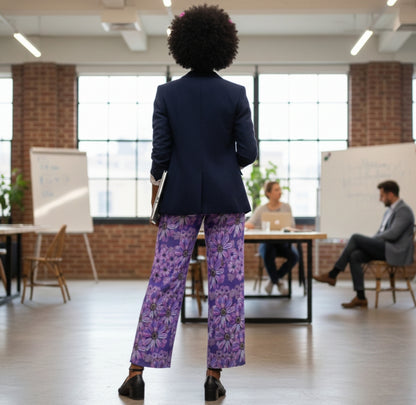 TRP Floral Prints (07): Vibrant African Daisies | Wide-Leg Pants | Business Casual