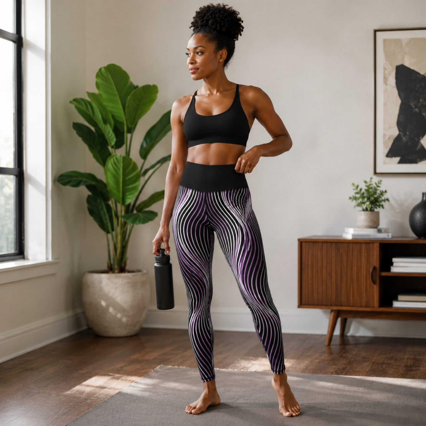 Orot (The Lights) Series: OR ARGAMAN | Royal Light (Purple) High-Rise Leggings with Pockets