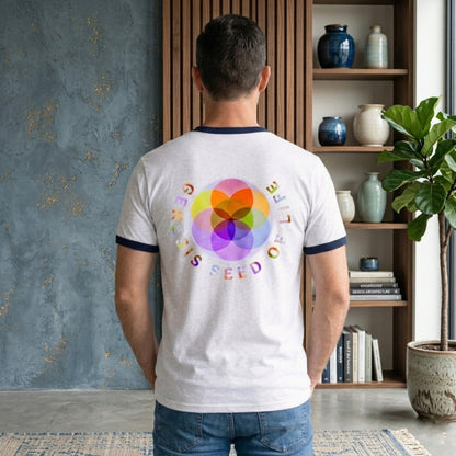 Sacred Geometry: Genesis Seed of Life 01-01 | Men's Ringer T-Shirt | 3 colors