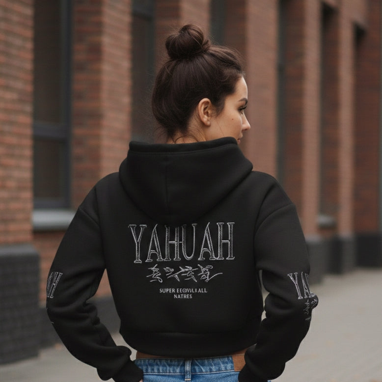 Yahuah: Name Above All Names (01-01) | Cropped Drop Shoulder Hoodie