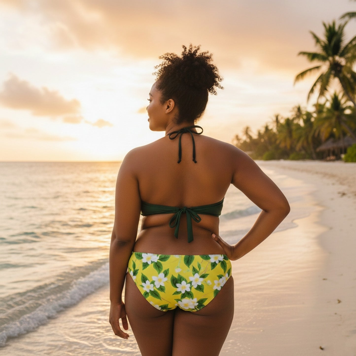 TRP Floral Prints (10): Graceful Jasmine Vine (01–01) | Plus-Size Halter-Neck Bikini