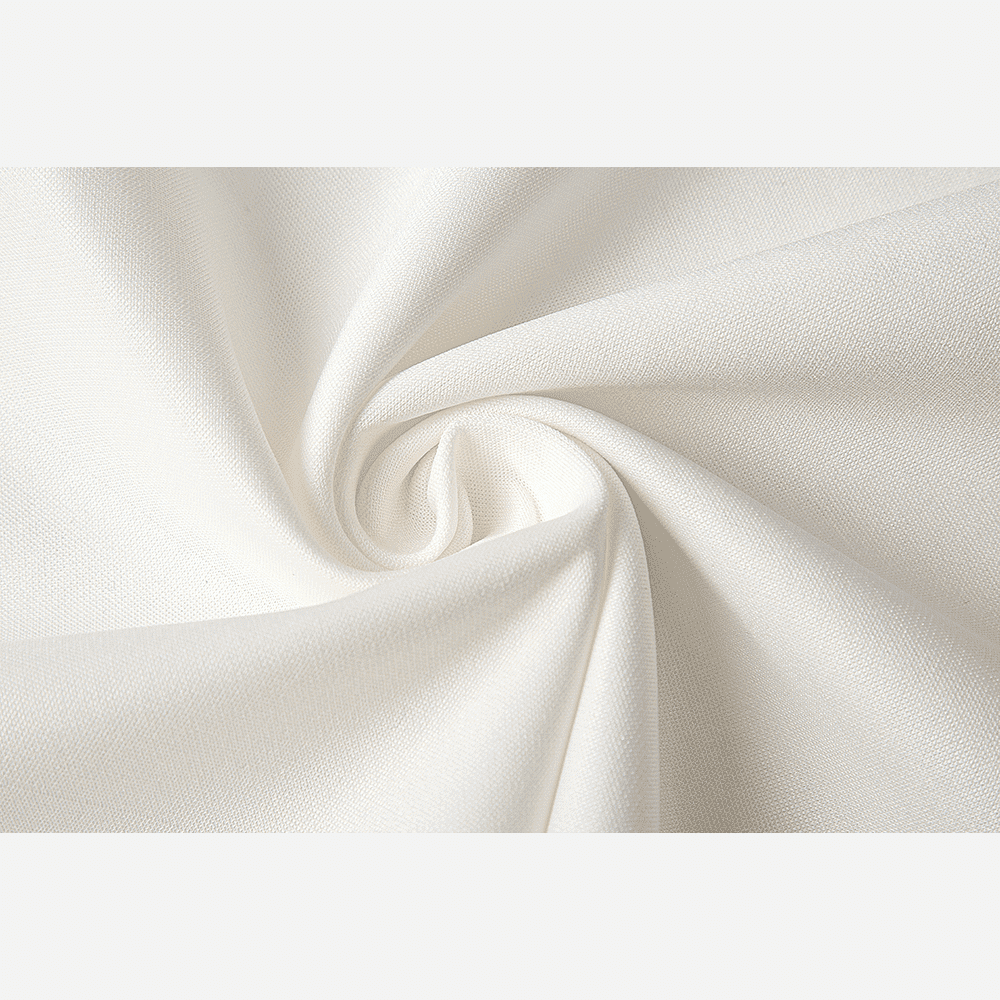 Macro close-up shot of the smooth white textile fabric used for the Yahuah Yahusha men's insulated bomber jacket.
