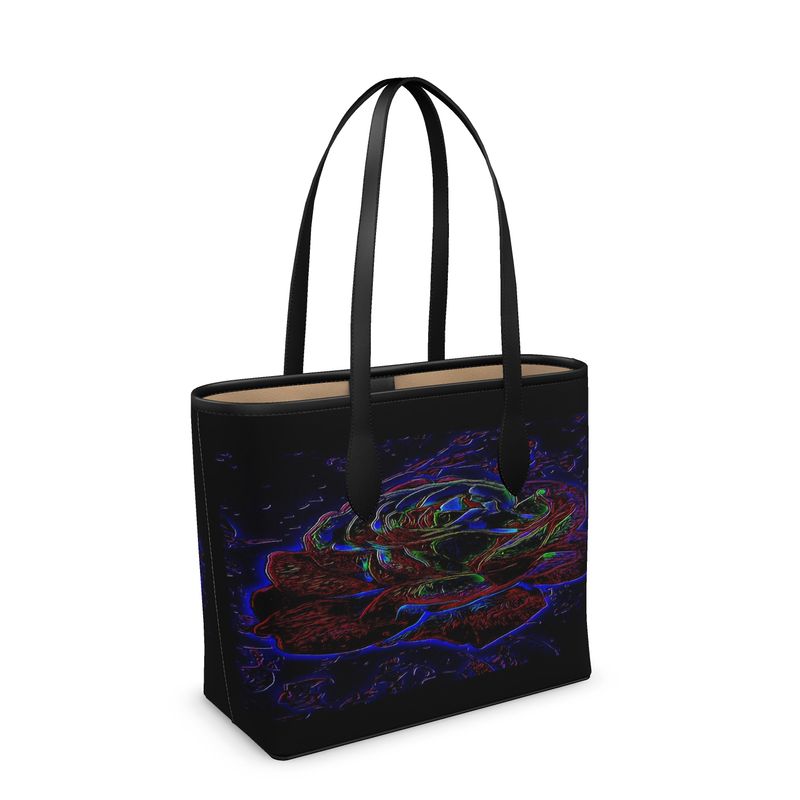 Floral Embosses (01): Nocturnal Sanctuary | Narrow Leather Shopping Tote