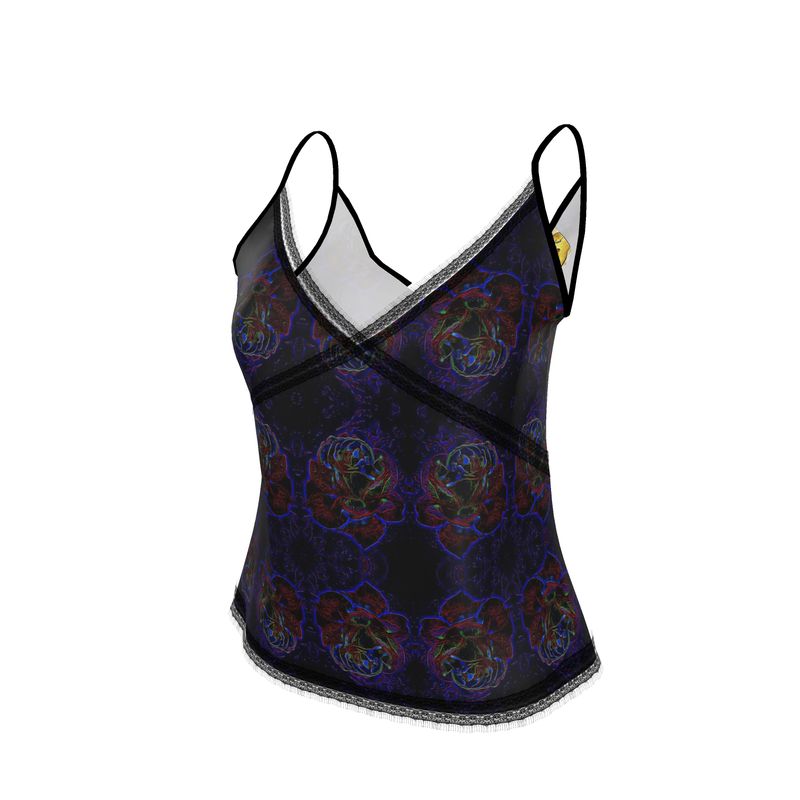 Floral Embosses (01): Nocturnal Sanctuary | Lace Trim Cami