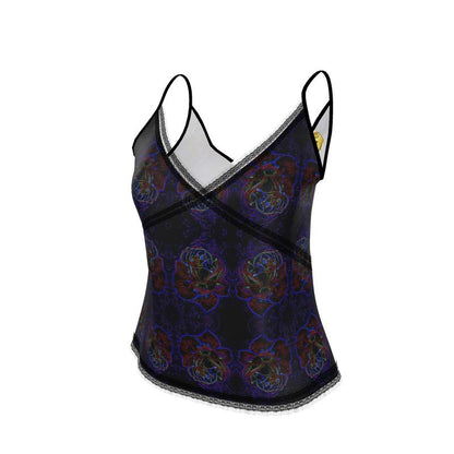 Floral Embosses (01): Nocturnal Sanctuary | Lace Trim Cami