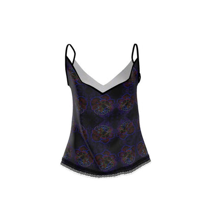 Floral Embosses (01): Nocturnal Sanctuary | Lace Trim Cami