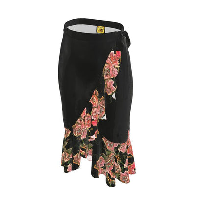 Floral Embosses (06-01): Adom - The Physical Mirror | Ruffle Wrap Midi Skirt