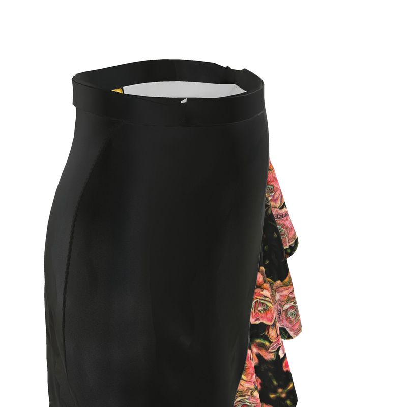 Floral Embosses (06-01): Adom - The Physical Mirror | Ruffle Wrap Midi Skirt