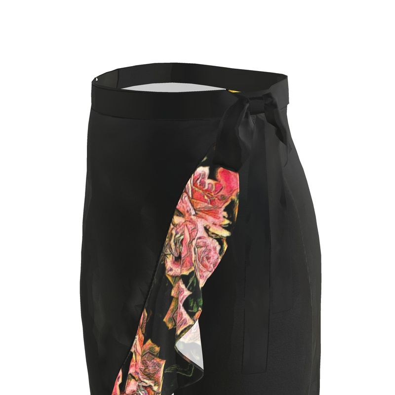 Floral Embosses (06-01): Adom - The Physical Mirror | Ruffle Wrap Midi Skirt