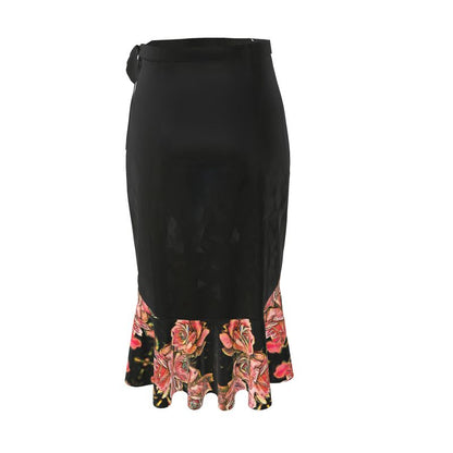 Floral Embosses (06-01): Adom - The Physical Mirror | Ruffle Wrap Midi Skirt