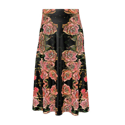 Floral Embosses (06-01): Adom - The Physical Mirror | A-line Pleated Midi Skirt