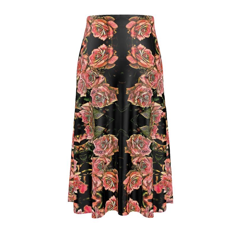 Floral Embosses (06-01): Adom - The Physical Mirror | A-line Pleated Midi Skirt