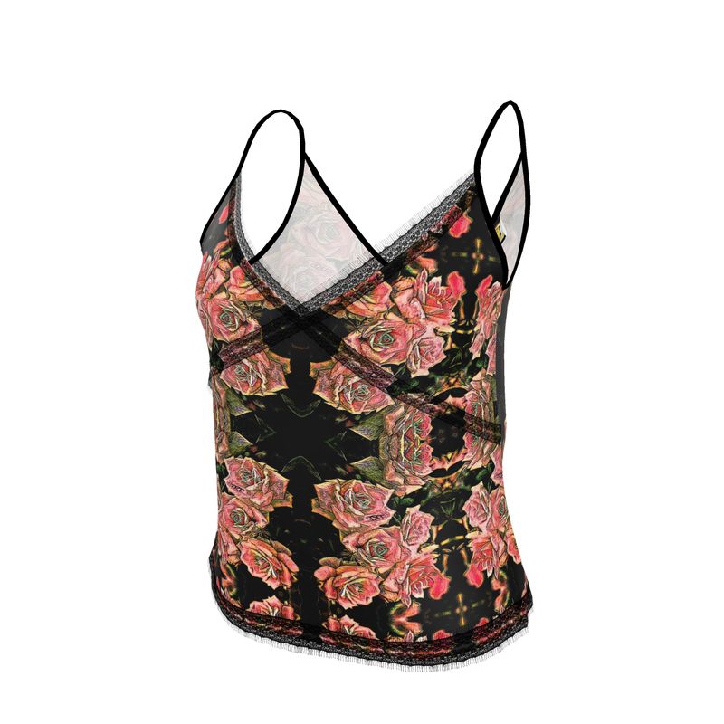 Floral Embosses (06-01): Adom - The Physical Mirror | Lace Trim Cami
