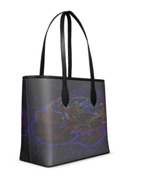 Floral Embosses (01): Nocturnal Sanctuary | Narrow Leather Shopping Tote