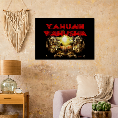 Yahuah Yahusha (02): Covenant & Prophecy | Horizontal Brushed Aluminum Print | 3.3ft W x 2.3ft H